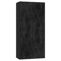 DREHTÜRENSCHRANK in Graphitfarben, Schwarz  - Silberfarben/Graphitfarben, Design, Holzwerkstoff/Metall (102/220/40cm) - Jutzler