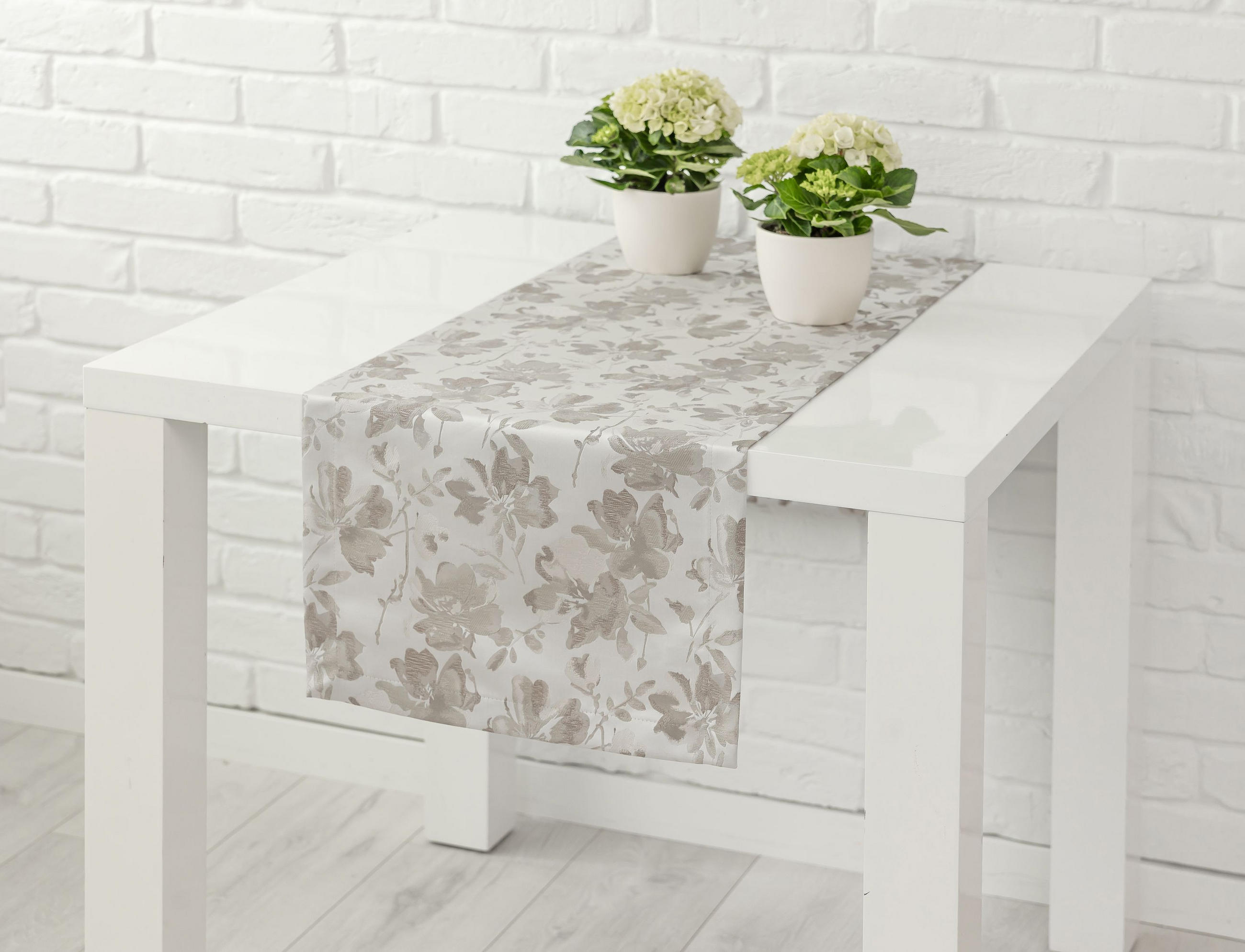 ASZTALI FUTÓ   - szürkésbézs, Basics, textil (40/140cm)