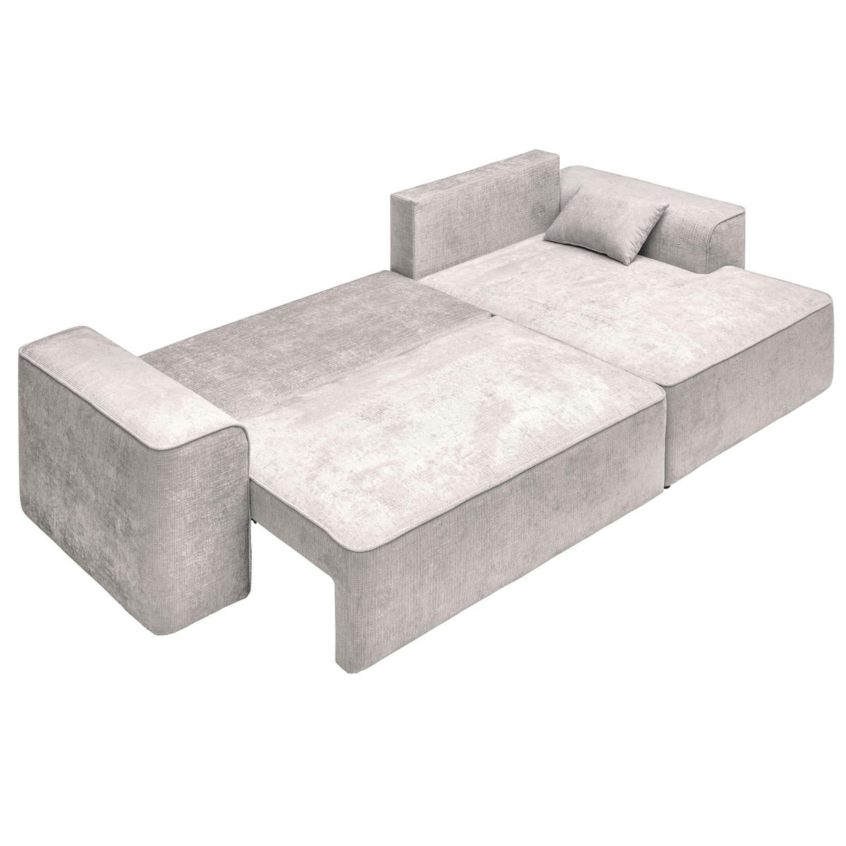 ECKSOFA in Plüsch Beige  - Beige/Blaugrau, Design, Kunststoff/Textil (288/152cm) - Xora