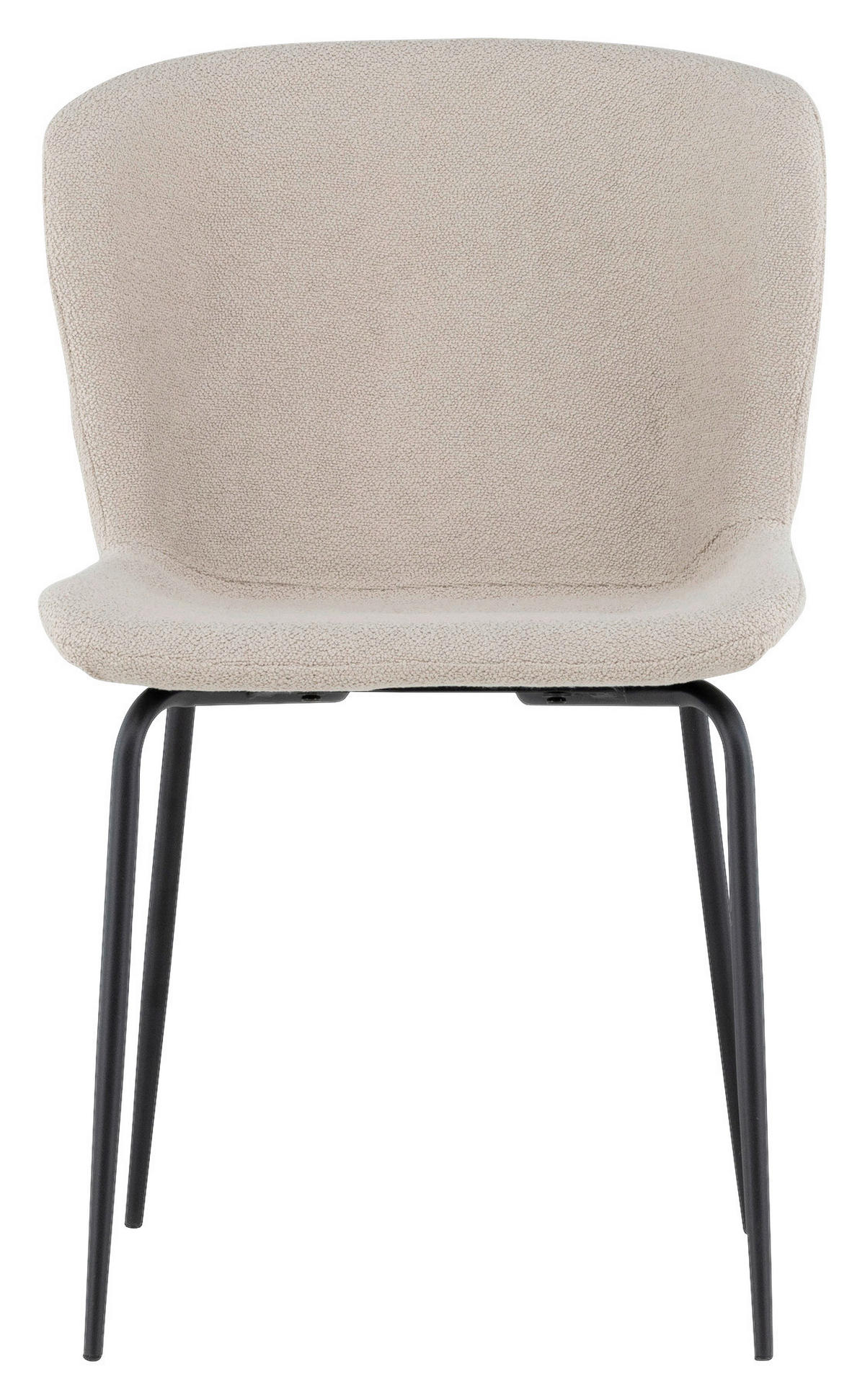 STUHL-SET 2 Stück  in Stahl Bouclé  - Beige/Schwarz, Design, Kunststoff/Textil (48/79,5/54cm) - Livetastic