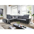 ECKSOFA Anthrazit Echtleder  - Chromfarben/Anthrazit, KONVENTIONELL, Leder/Metall (242/289cm) - Cantus