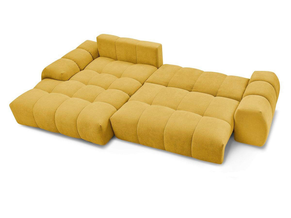 ECKSCHLAFSOFA EVEREST  mit Rücken echt, Armteil links, Armteil rechts Struktur Gelb  - Gelb/Schwarz, MODERN, Kunststoff/Textil (180/318cm) - Livetastic