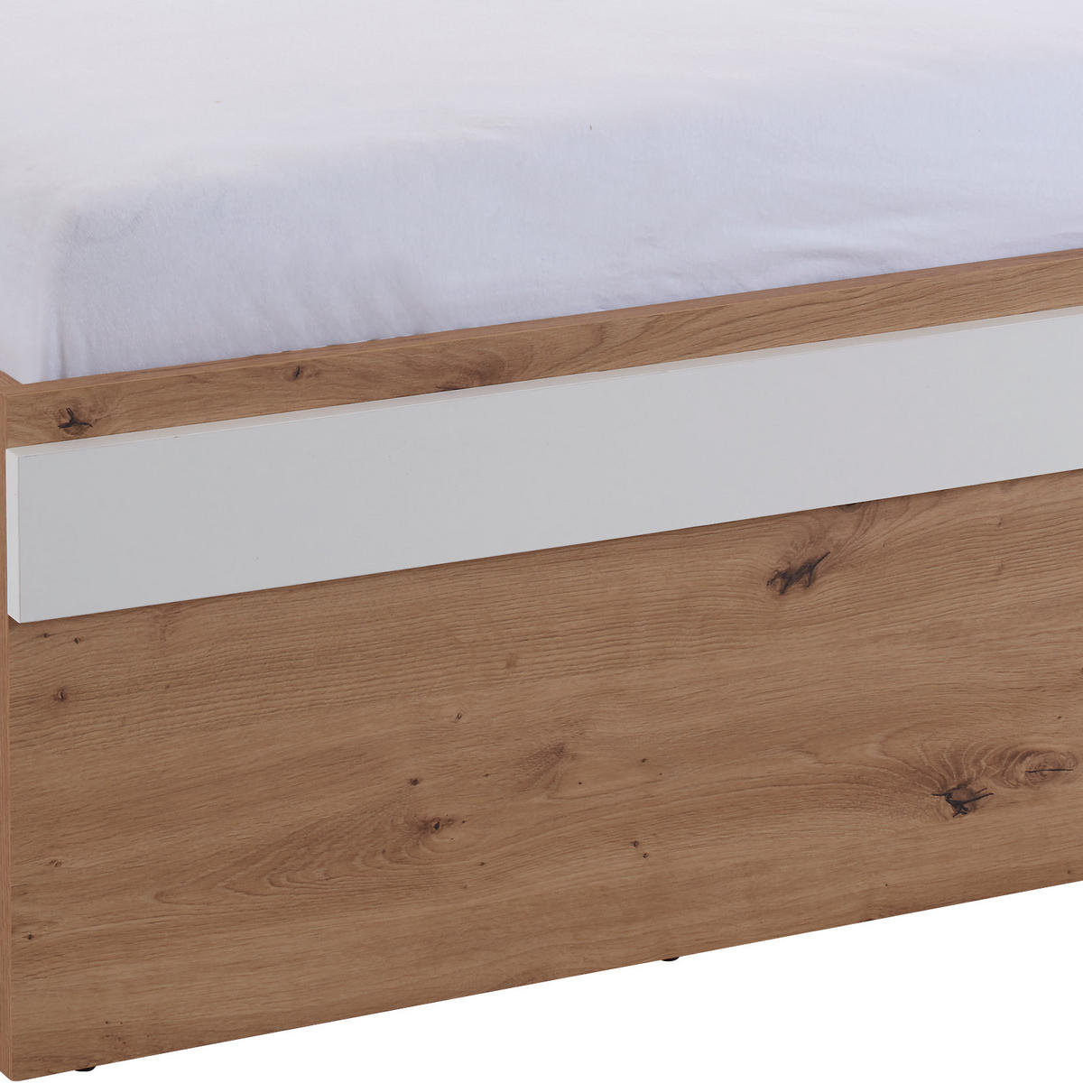 BETT 90/200 cm  in Weiß, Eiche Artisan  - Blau/Eichefarben, MODERN (90/200cm) - Ondega