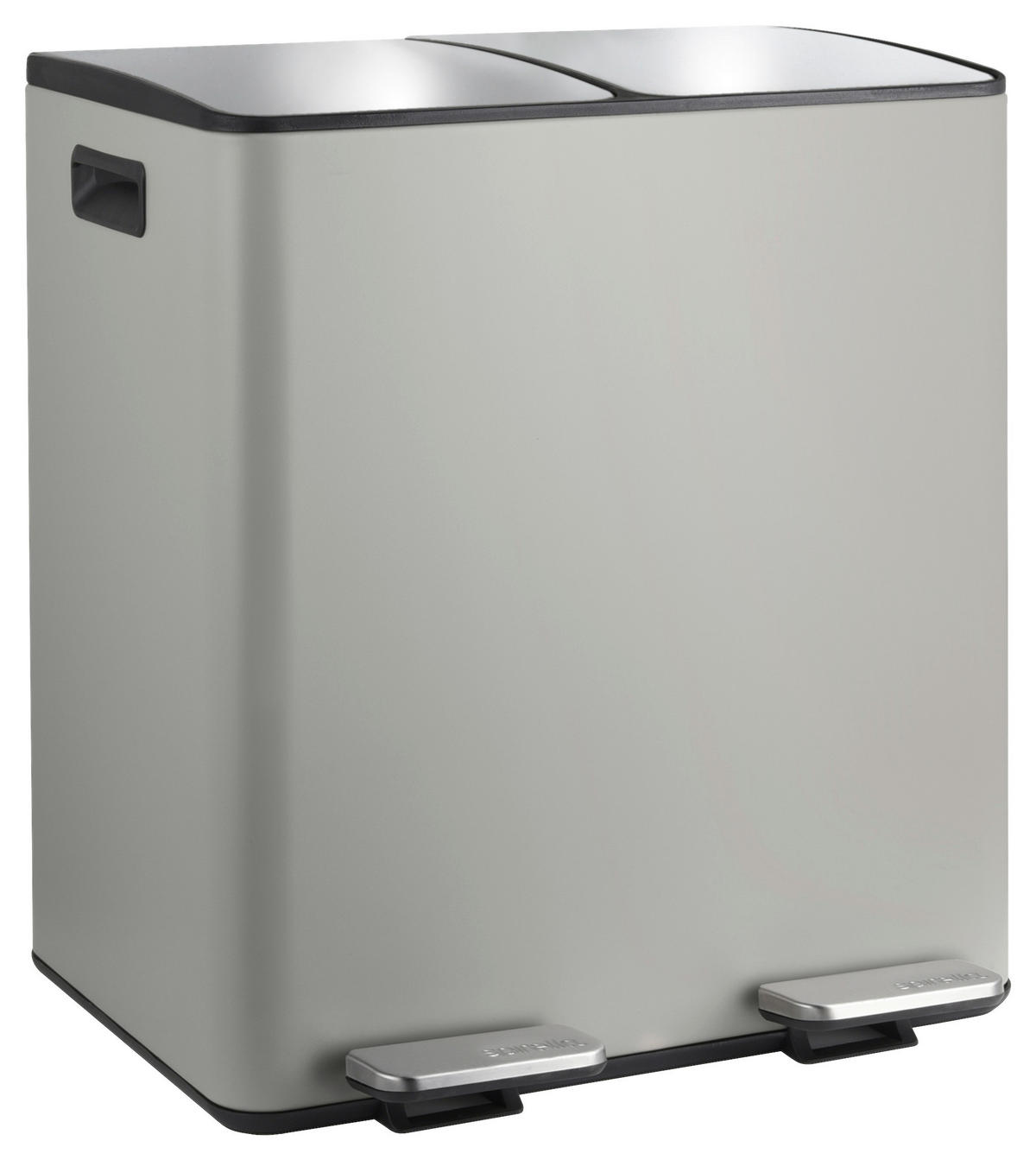 TRETEIMER 40 L  - Taupe/Schwarz, Basics, Kunststoff/Metall (45/30/51cm) - Spirella