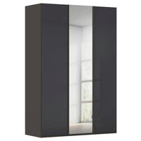 DREHTÜRENSCHRANK 151/235/61 cm,  in Graphitfarben, 3-türig  - Graphitfarben, Basics, Glas/Holzwerkstoff (151/235/61cm) - Novel