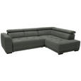 ECKSOFA in Struktur Grau  284/205 cm  - Schwarz/Grau, Design, Kunststoff/Textil (284/205cm) - Xora