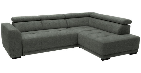 ECKSOFA in Struktur Grau 284/205 cm - Schwarz/Grau, Design, Kunststoff/Textil (284/205cm) - Xora