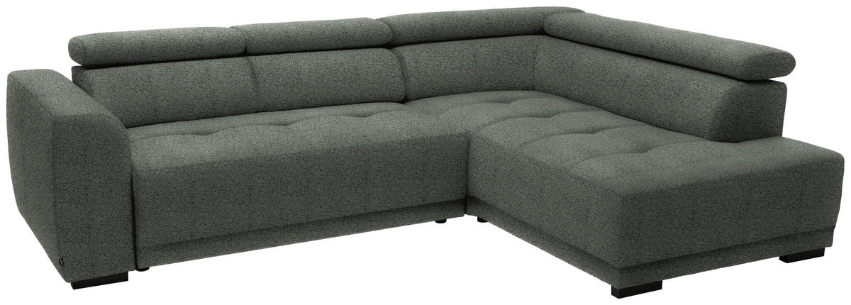 ECKSOFA in Struktur Grau  284/205 cm  - Schwarz/Grau, Design, Kunststoff/Textil (284/205cm) - Xora