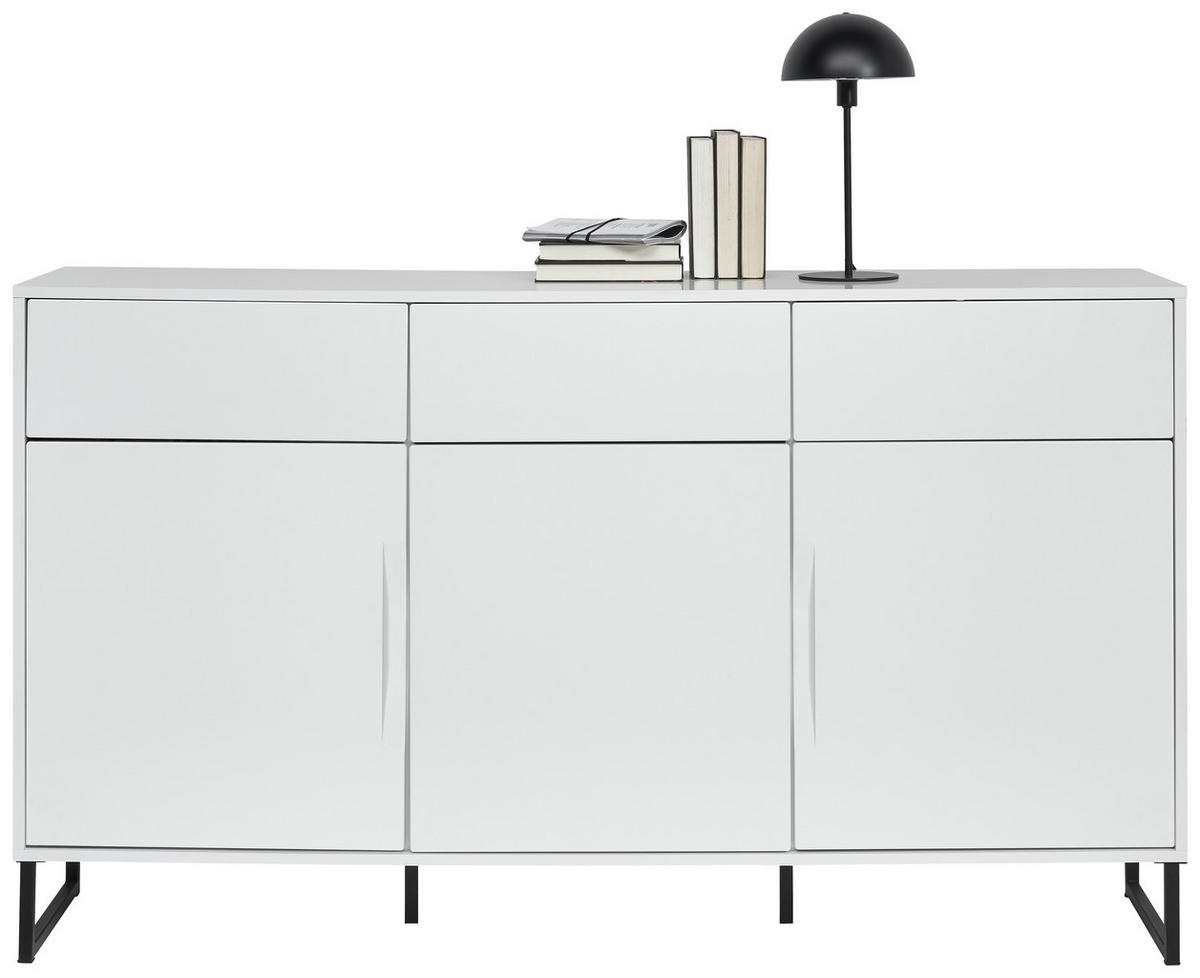 SIDEBOARD 169/95/38 cm  in Weiss  - Weiss/Schwarz, Konventionell, Holzwerkstoff/Metall (169/95/38cm) - Hom`in