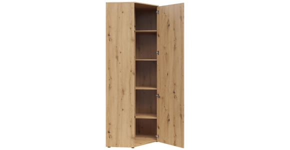 ECKSCHRANK 71,5/195/71,5 cm Eiche Artisan  - Schwarz/Eiche Artisan, MODERN, Holzwerkstoff/Kunststoff (71,5/195/71,5cm) - Carryhome