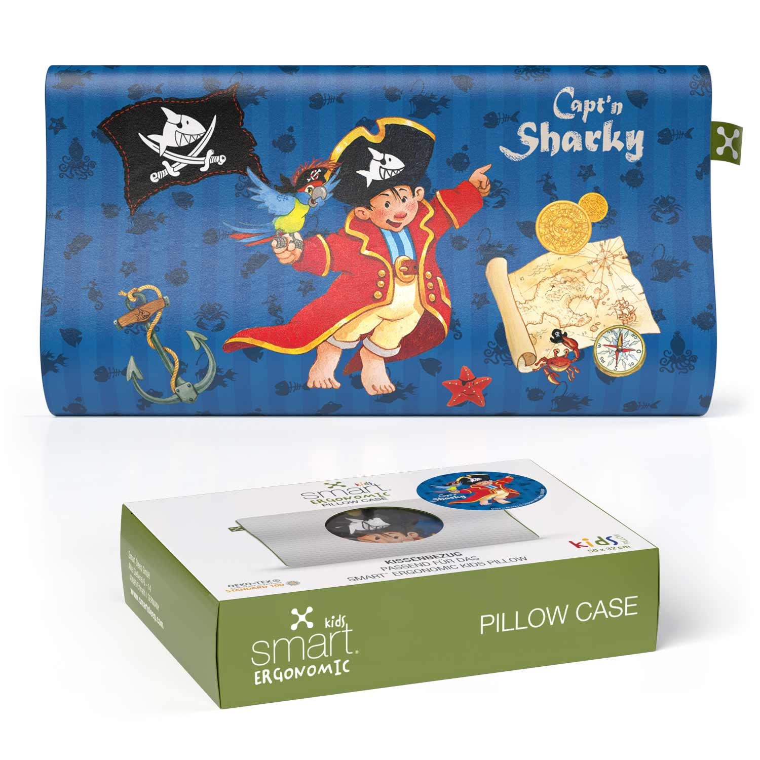 NACKENKISSENBEZUG KIDS ERGONOMIC  - Blau, Basics, Textil (50/32cm) - Smartsleep