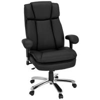 CHEFSESSEL  in Lederlook Schwarz  - Silberfarben/Schwarz, MODERN, Kunststoff/Textil (77/123/84cm) - MID.YOU
