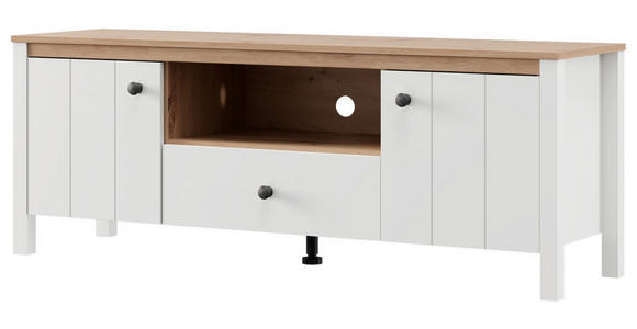 LOWBOARD  143/53.5/40 cm 1 Schublade(n) stehend  - Schwarz/Weiß, Basics, Holzwerkstoff/Kunststoff (143/53.5/40cm) - Carryhome