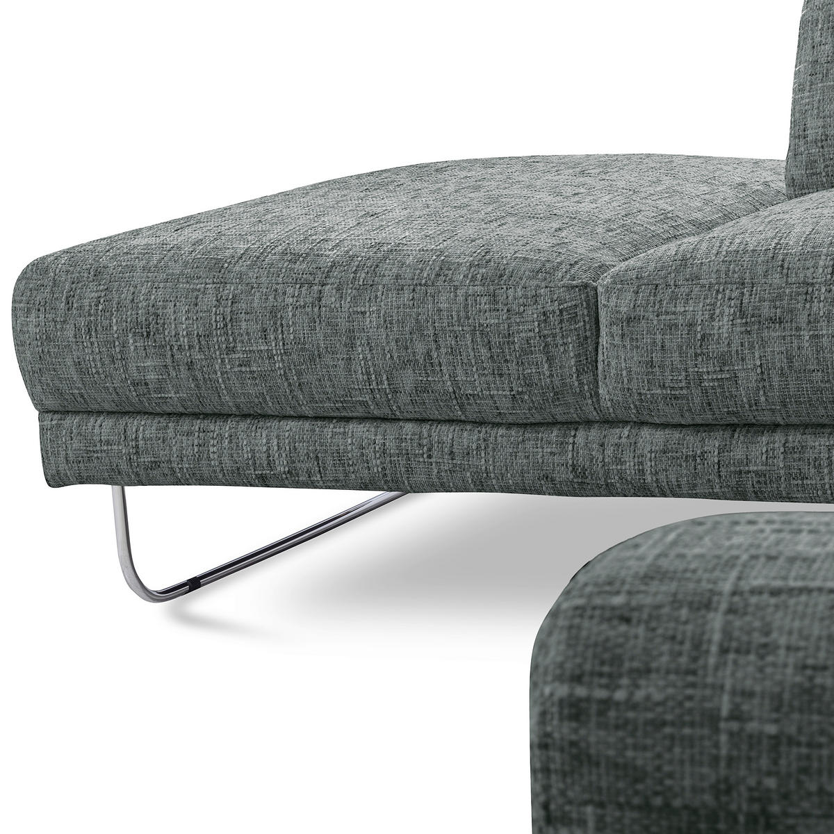 ECKSOFA 250/273 cm SPRING in Webstoff Anthrazit Zierkissen  250/273 cm  - Chromfarben/Anthrazit, Design, Textil/Metall (250/273cm) - Livetastic