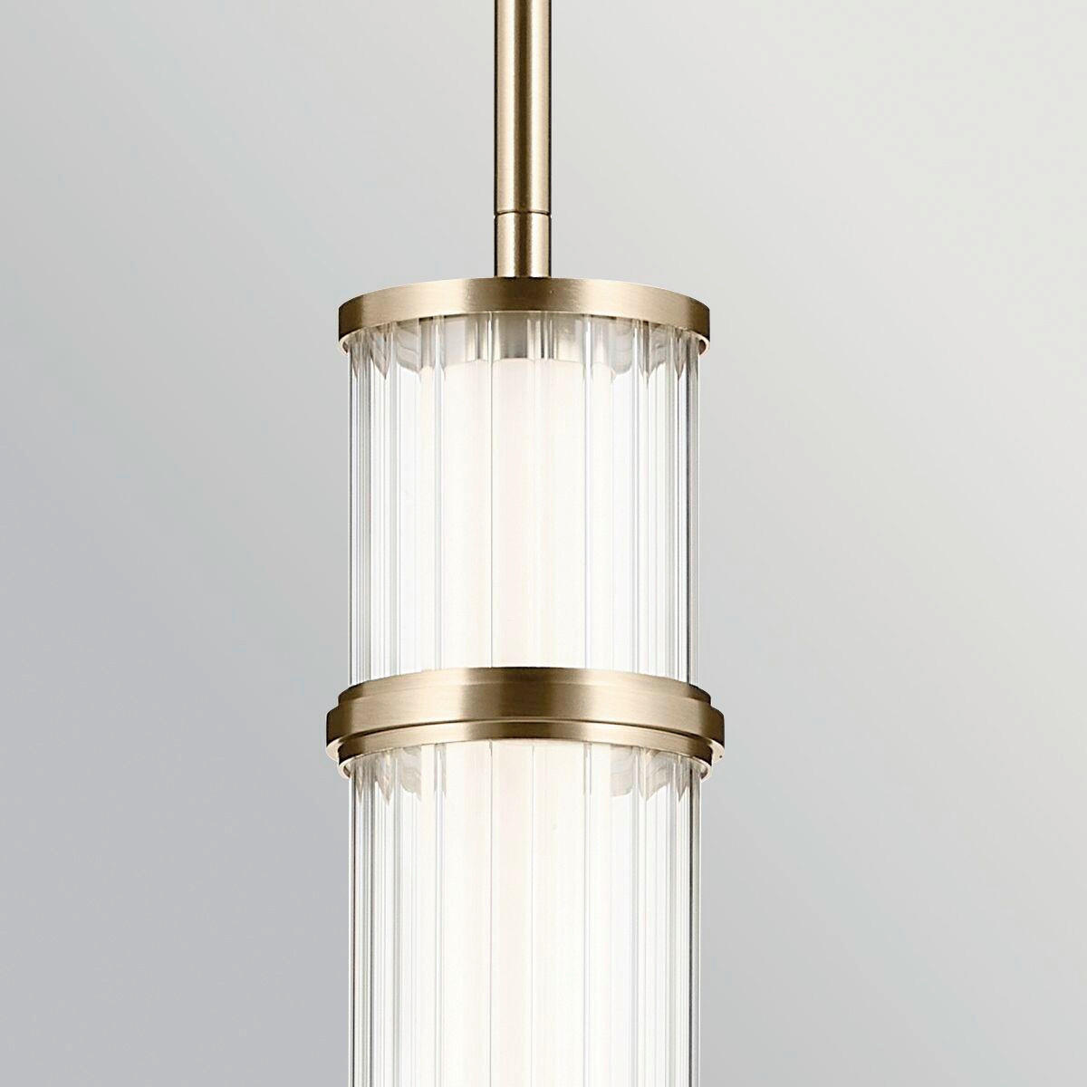 LED-HÄNGELEUCHTE Kichler 23,8/122,2 cm  - Champagner, Design, Glas/Kunststoff (23,8/122,2cm) - Elstead Lighting