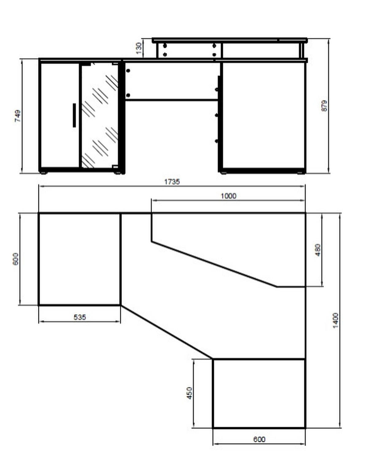ECKSCHREIBTISCH 140/173/75 cm Sonoma Eiche, Weiß  - Silberfarben/Weiß, Basics, Glas/Holzwerkstoff (140/173/75cm) - Carryhome