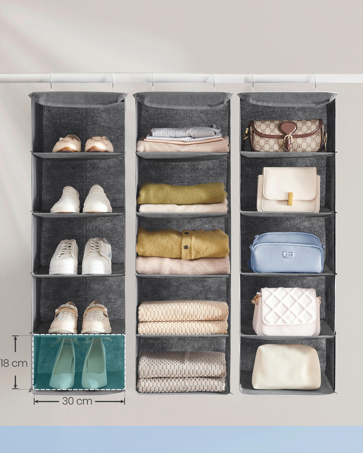 ORGANIZER     - Grau, Basics, Karton/Holz (30/90/30cm)