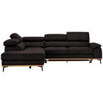 ECKSOFA  in Lederlook Anthrazit  226/282 cm  - Anthrazit/Schwarz, Natur, Holz/Textil (226/282cm) - Novel