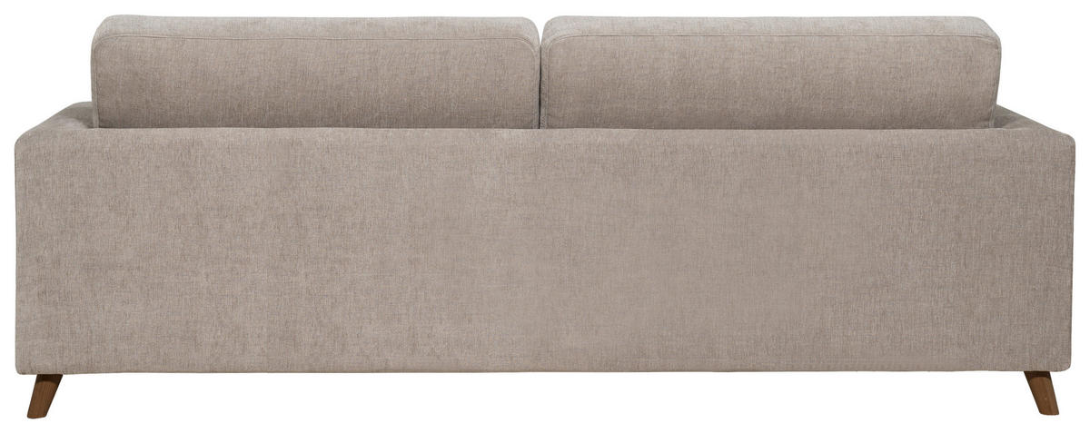 2,5-SITS SOFFA i flatväv brun, greige  - greige/nötfärg, Klassisk, metall/trä (234/83/91cm) - Best Price