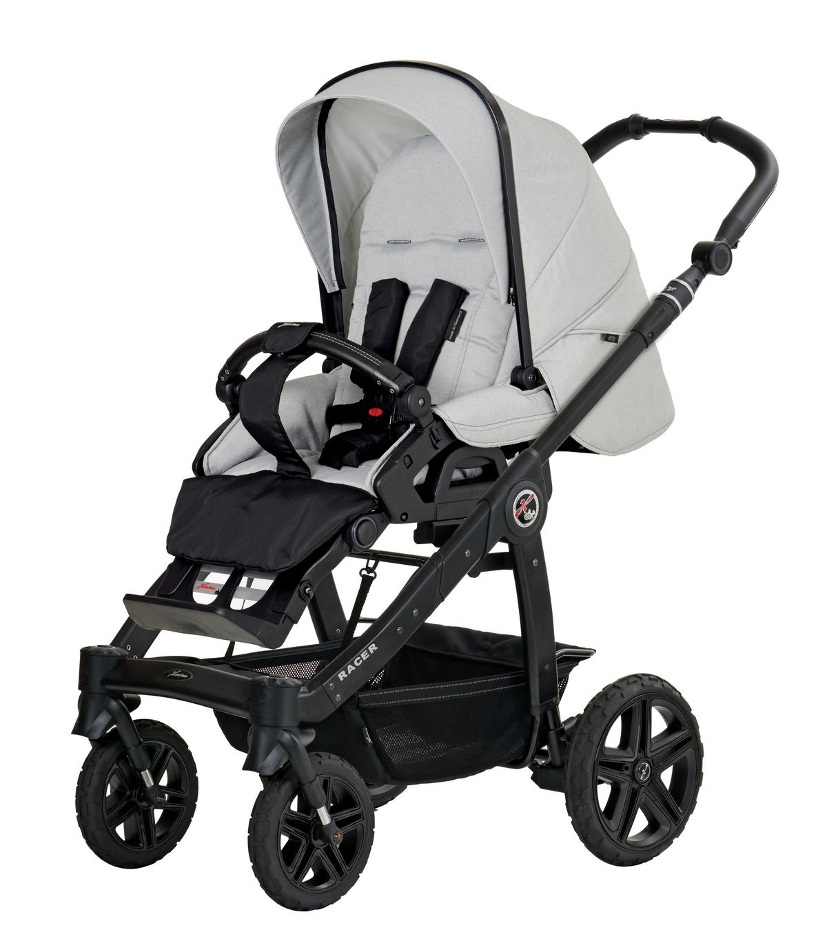 KINDERWAGENSET RACER GTS  - Hellgrau/Cappuccino, Basics, Textil/Metall (59/113/101cm) - Hartan
