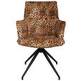 ARMLEHNSTUHL  in Eisen Jacquard  - Hellbraun/Schwarz, Design, Textil/Metall (59/89,5/63cm) - Novel
