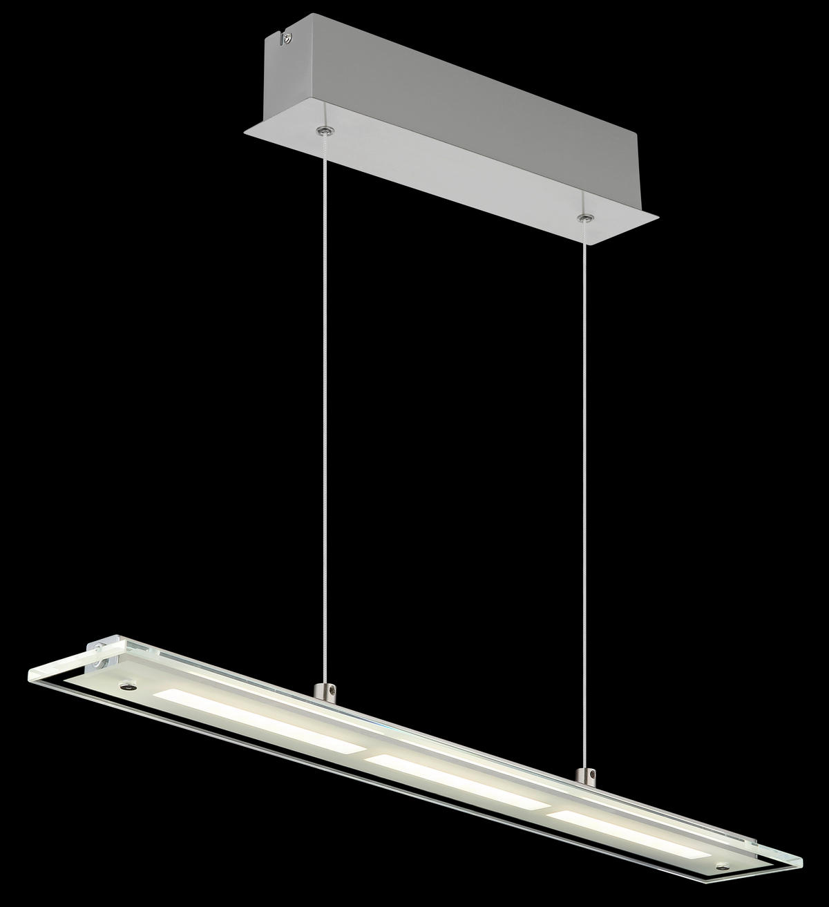 LED-HÄNGELEUCHTE 64/9/150 cm  - Klar/Nickelfarben, Design, Glas/Metall (64/9/150cm) - Globo