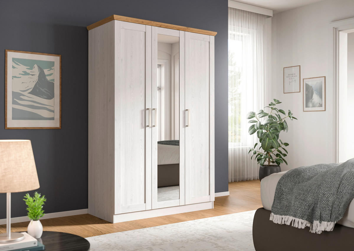 SKRIŇA S OTOČNÝMI DVERAMI, 124/185/54 cm - šampanská, Modern, kompozitné drevo/plast (124/185/54cm) - MID.YOU