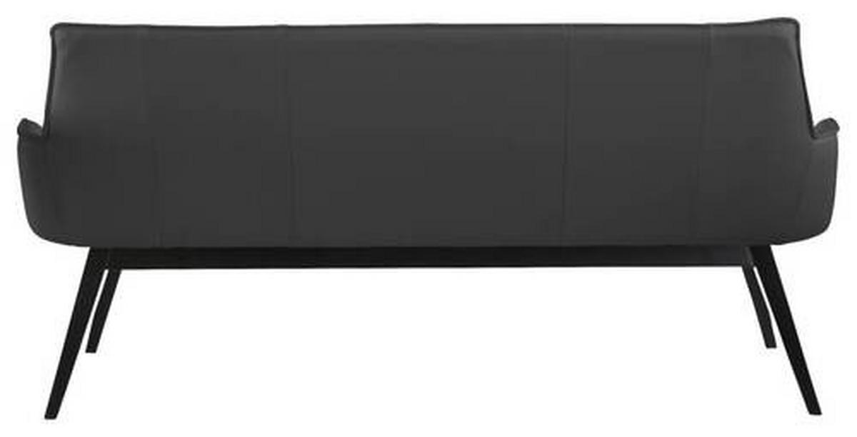 SITZBANK 160/89,5/64 cm Echtleder Schwarz Buche massiv  - Schwarz, Design, Leder/Holz (160/89,5/64cm) - Novel