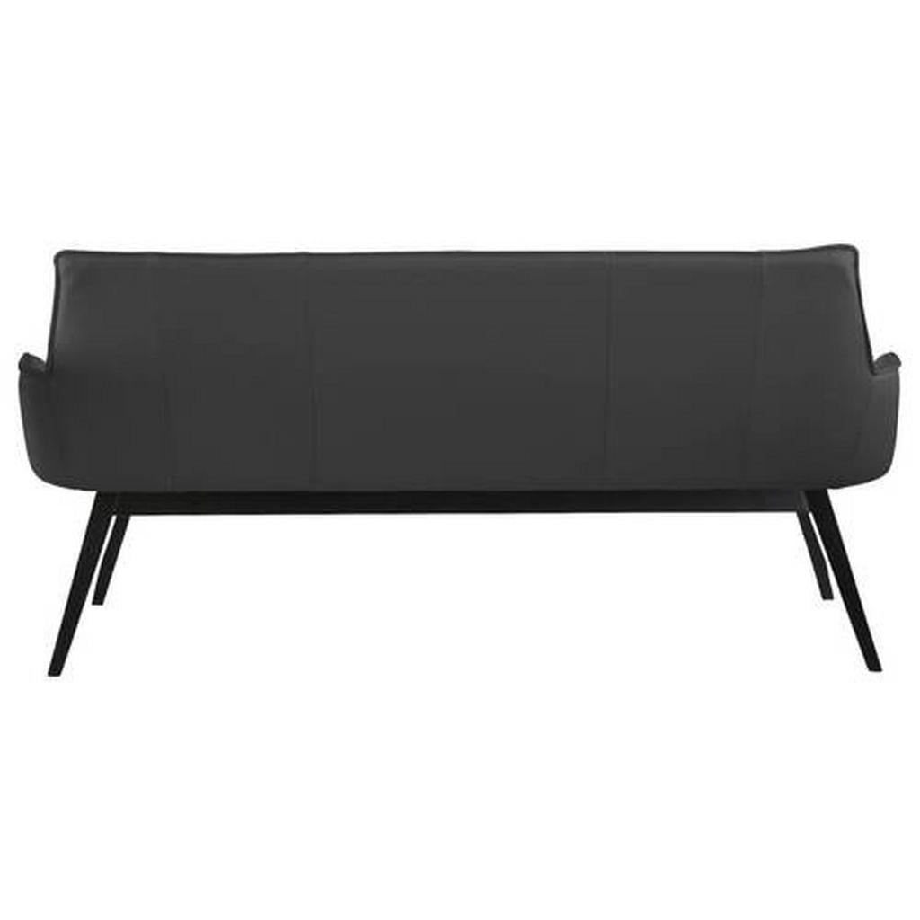 Thumbnail - Novel Sitzbank, Schwarz, Holz, Leder, Echtleder, Color-Finish-Leder, Rauleder, Buche, massiv, 3-Sitzer, 160x89.5x64 cm, ...