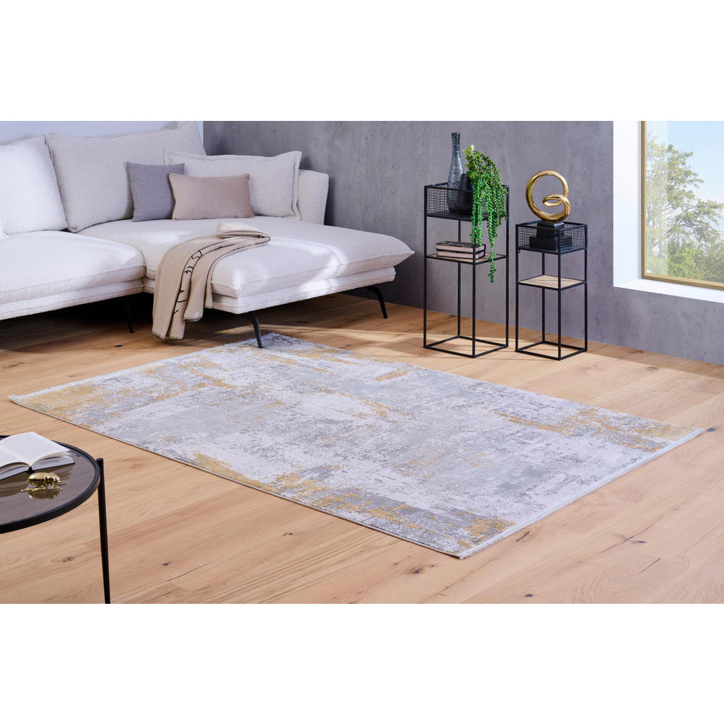 Thumbnail - Dieter Knoll Vintage-Teppich Apollo, Gold, Textil, Abstraktes, rechteckig, 120x180 cm, leicht zusammenrollbar, Teppiche ...