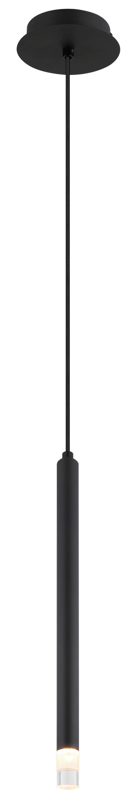 HÄNGELEUCHTE 12/120 cm  - Klar/Schwarz, Basics, Kunststoff/Textil (12/120cm) - Globo