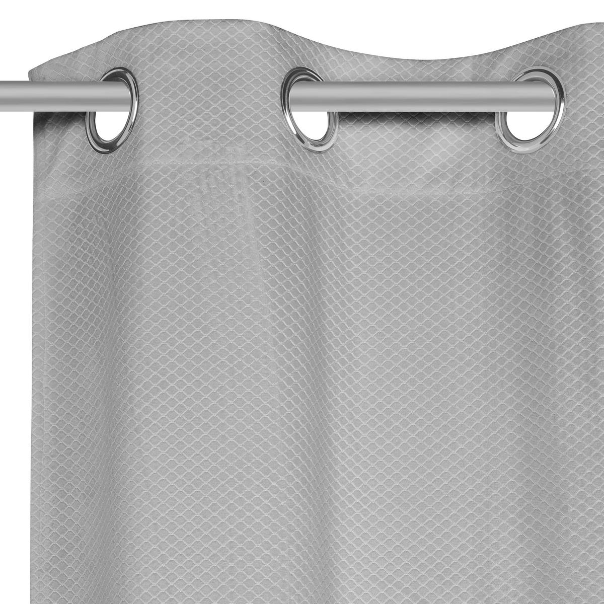 PERDEA CU INELE TIP CAPSĂ opac  - argintiu, Konventionell, textil (140/245cm) - Esposa