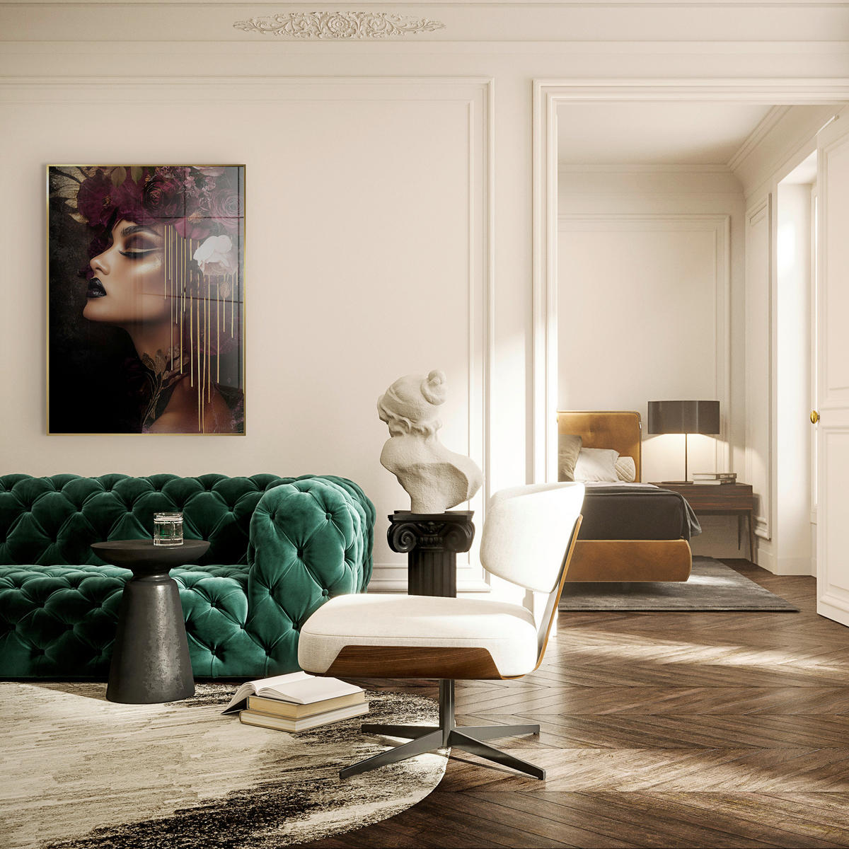 GLASBILD Frauen 80/120 cm  - Multicolor, Basics, Glas/Holz (80/120cm)