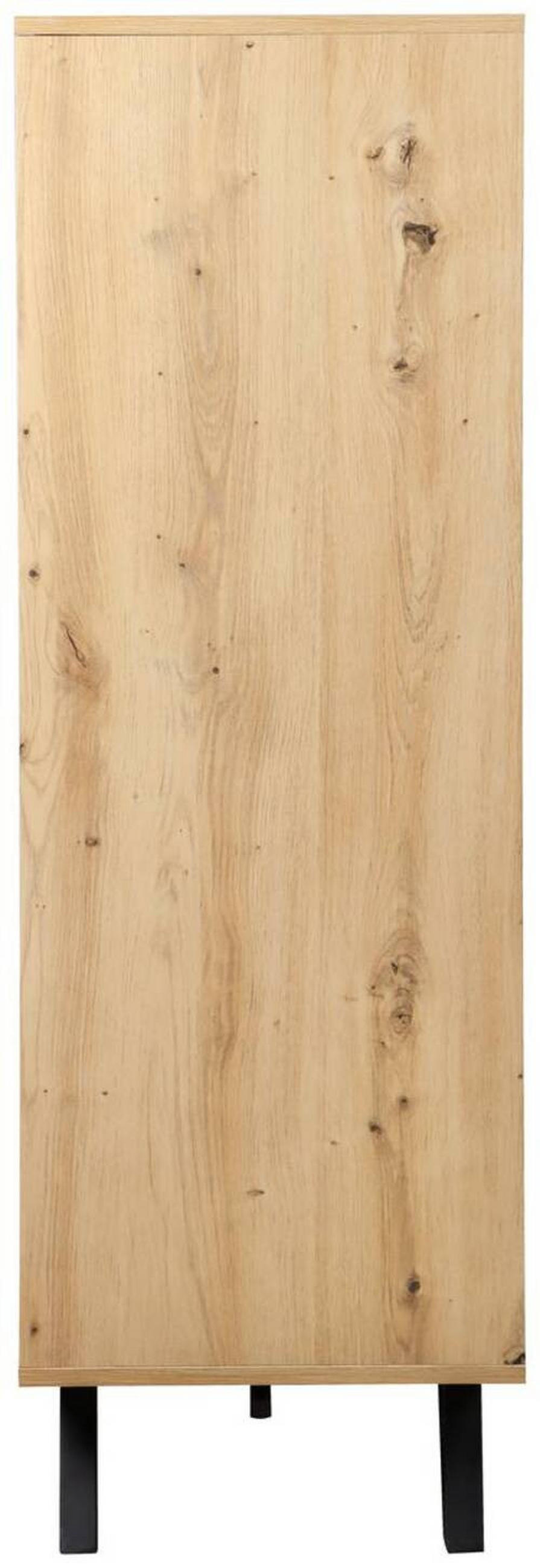SIDEBOARD 110/125/40 cm  - svart/ekfärgad, Lifestyle, metall/trämaterial (110/125/40cm) - MID.YOU
