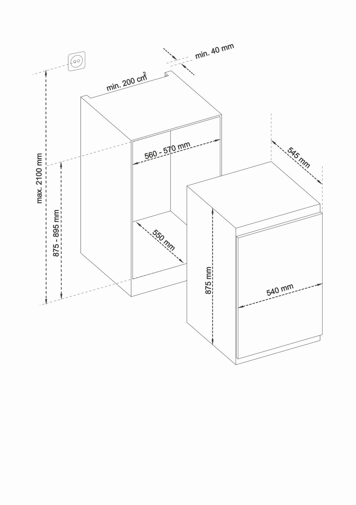 MINIKÜHLSCHRANK 54/87,5/54,5 cm CLS1507EIMA0-DE  - Weiß, Basics, Glas/Kunststoff (54/87,5/54,5cm) - Daewoo