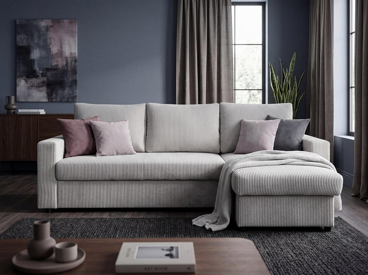 KUTNA GARNITURA drvo, tekstil    - Moderno, drvo/tekstil (230/160/88cm) - Ti'me