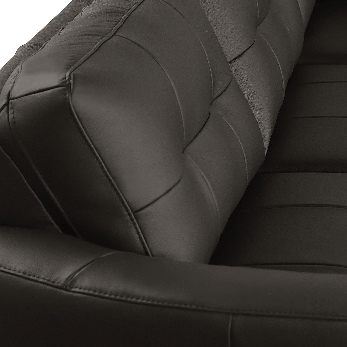 ECKSOFA Dunkelbraun Echtleder Lederlook  - Dunkelbraun/Buchefarben, Design, Leder/Holz (236/190cm) - Livetastic