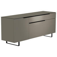 LOWBOARD Grau, Schwarz  160/66/45 cm  - Schwarz/Grau, Design, Glas/Holzwerkstoff (160/66/45cm) - Moderano
