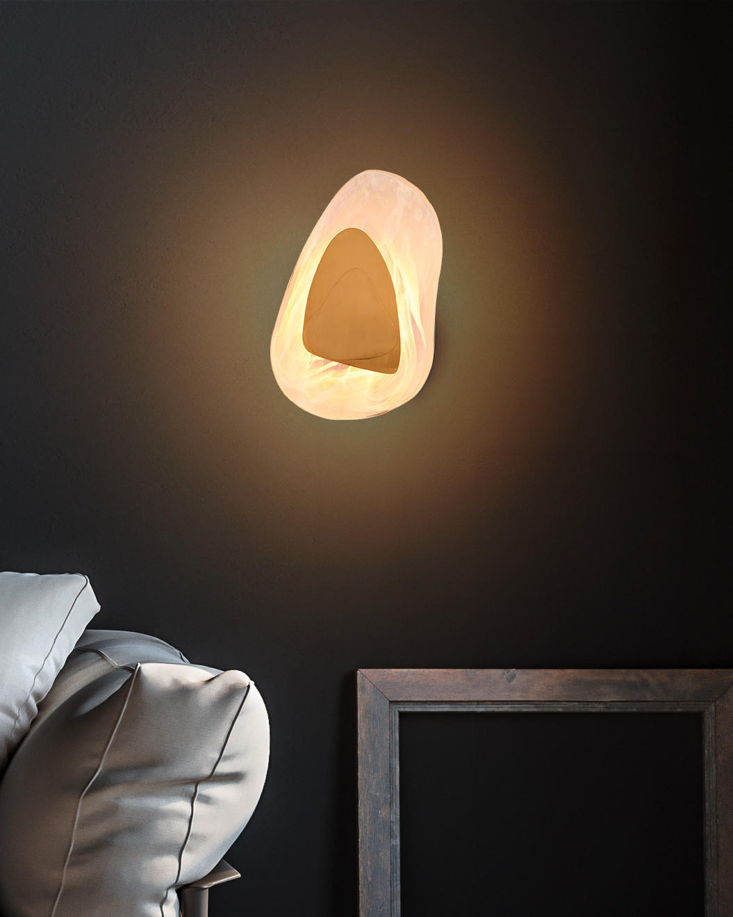 LED-WANDLEUCHTE 20,3/31,5 cm   - Klar/Messingfarben, Design, Glas/Metall (20,3/31,5cm) - Globo