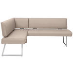 ECKBANK 160/208 cm  in Edelstahlfarben, Greige  - Edelstahlfarben/Greige, Design, Textil/Metall (160/208cm) - Dieter Knoll