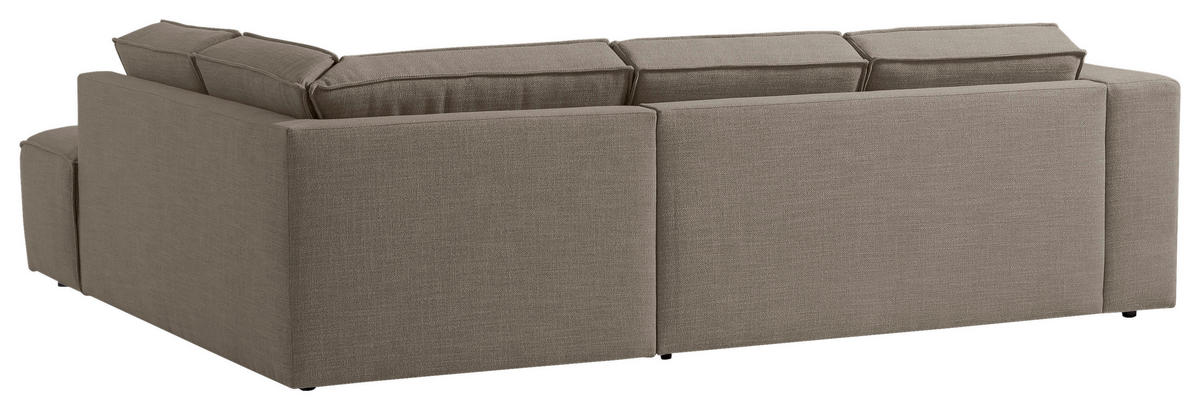ECKSOFA DICE Grau, Taupe Struktur  - Taupe/Schwarz, MODERN, Kunststoff/Textil (275/220cm) - Trendmanufaktur