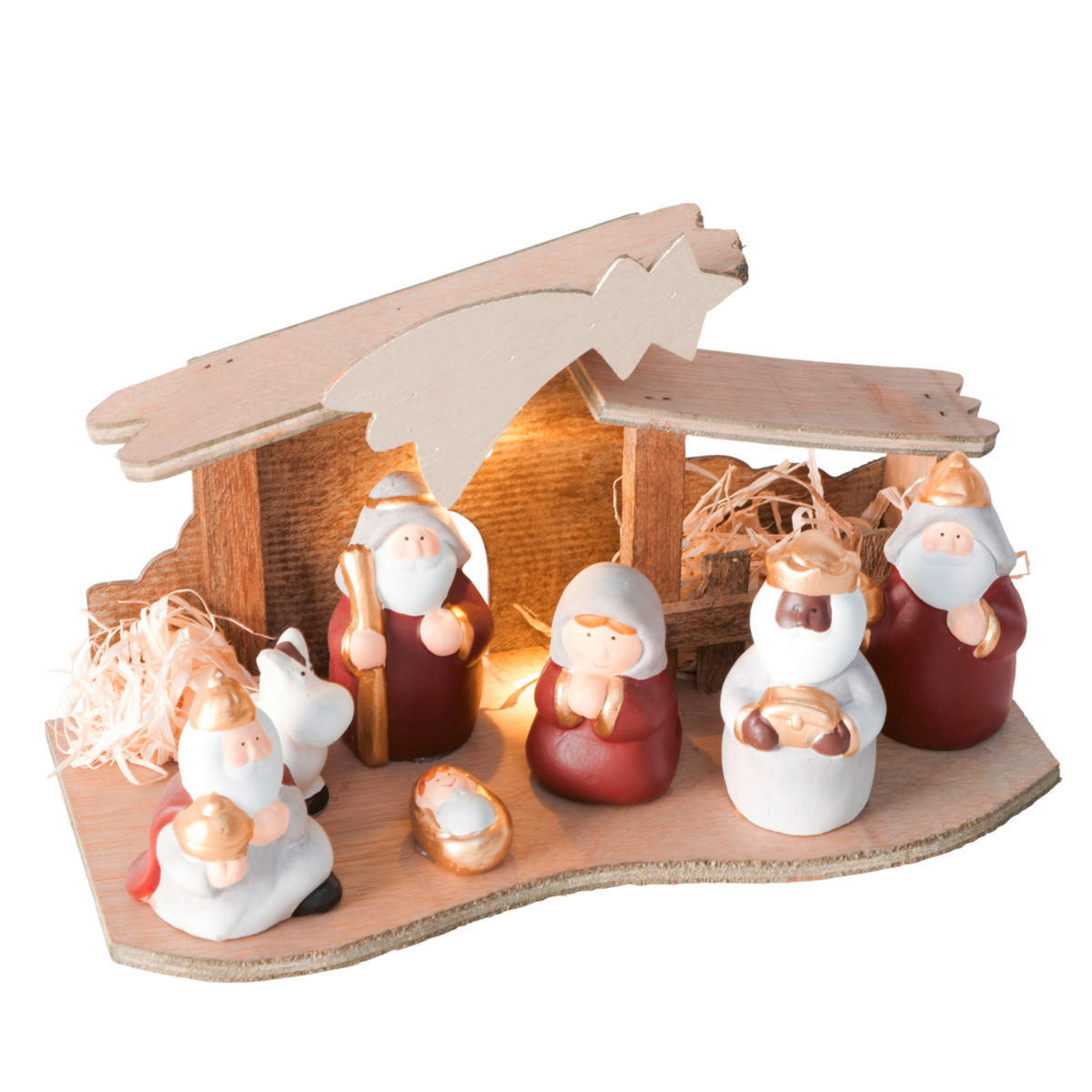 WEIHNACHTSKRIPPE - Beige/Braun, Basics, Keramik (26,5/11,5/15,0cm) - Boltze Home