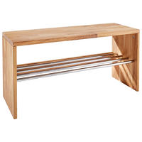 SCHUHREGAL Wildeiche massiv Eichefarben  - Eichefarben, Natur, Holz/Metall (81/40/30cm) - Linea Natura