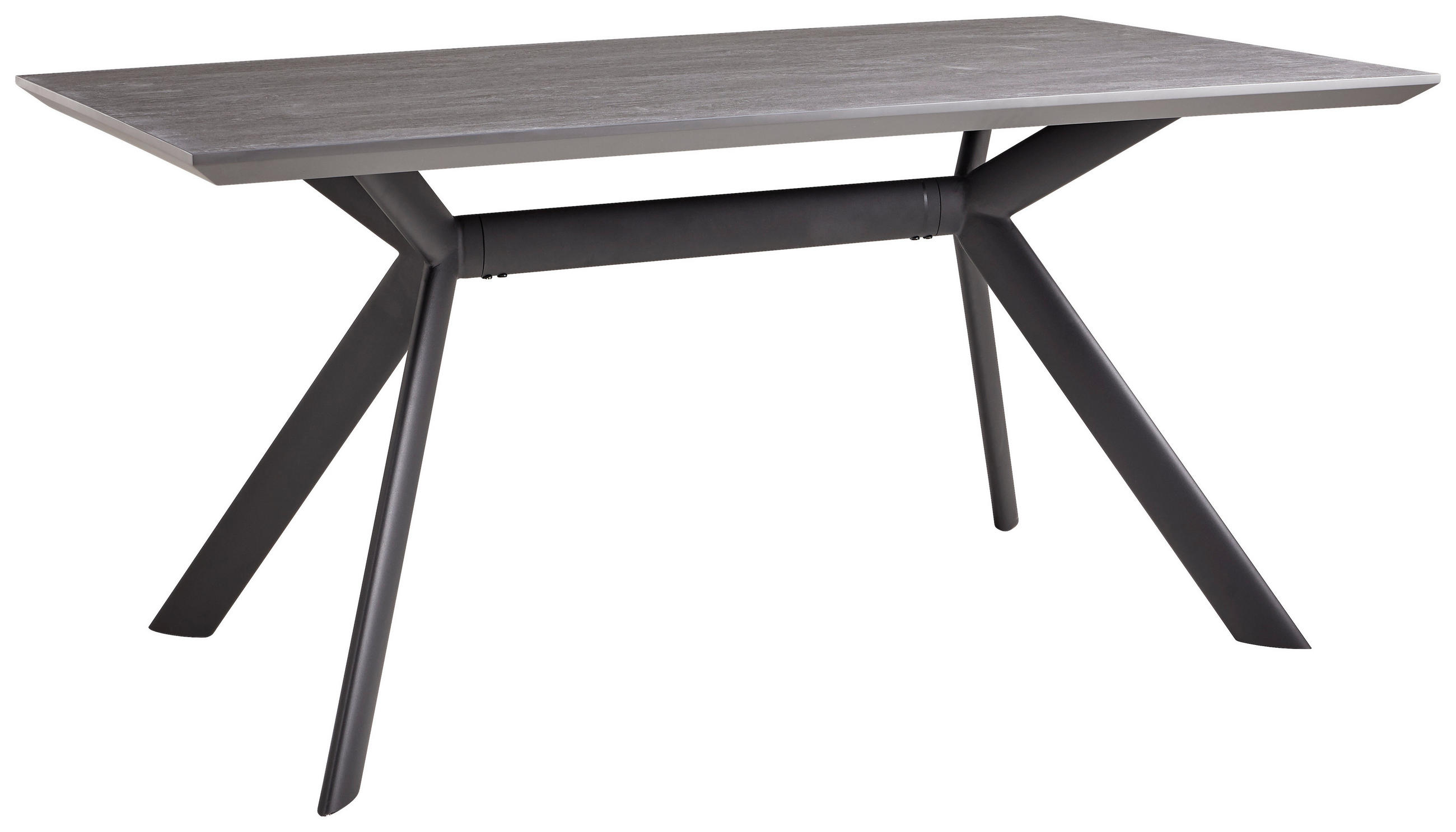 TRPEZARIJSKI STO  crna, svetlosiva   - svetlosiva/crna, Dizajnerski, metal/pločasti materijal (160/90/76cm) - Novel