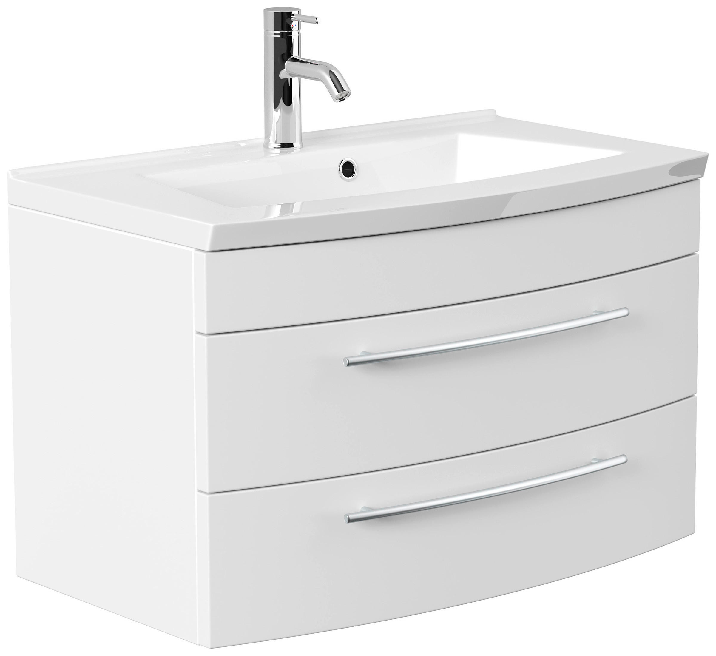 UMIVAL. ENOTA Z UMIVALNIKOM  - bela, Trend, kamen/kovina (80cm) - MID.YOU