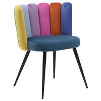 STUHL Samt Multicolor  - Multicolor/Schwarz, Design, Textil/Metall (58,5/79/55,5cm) - home24