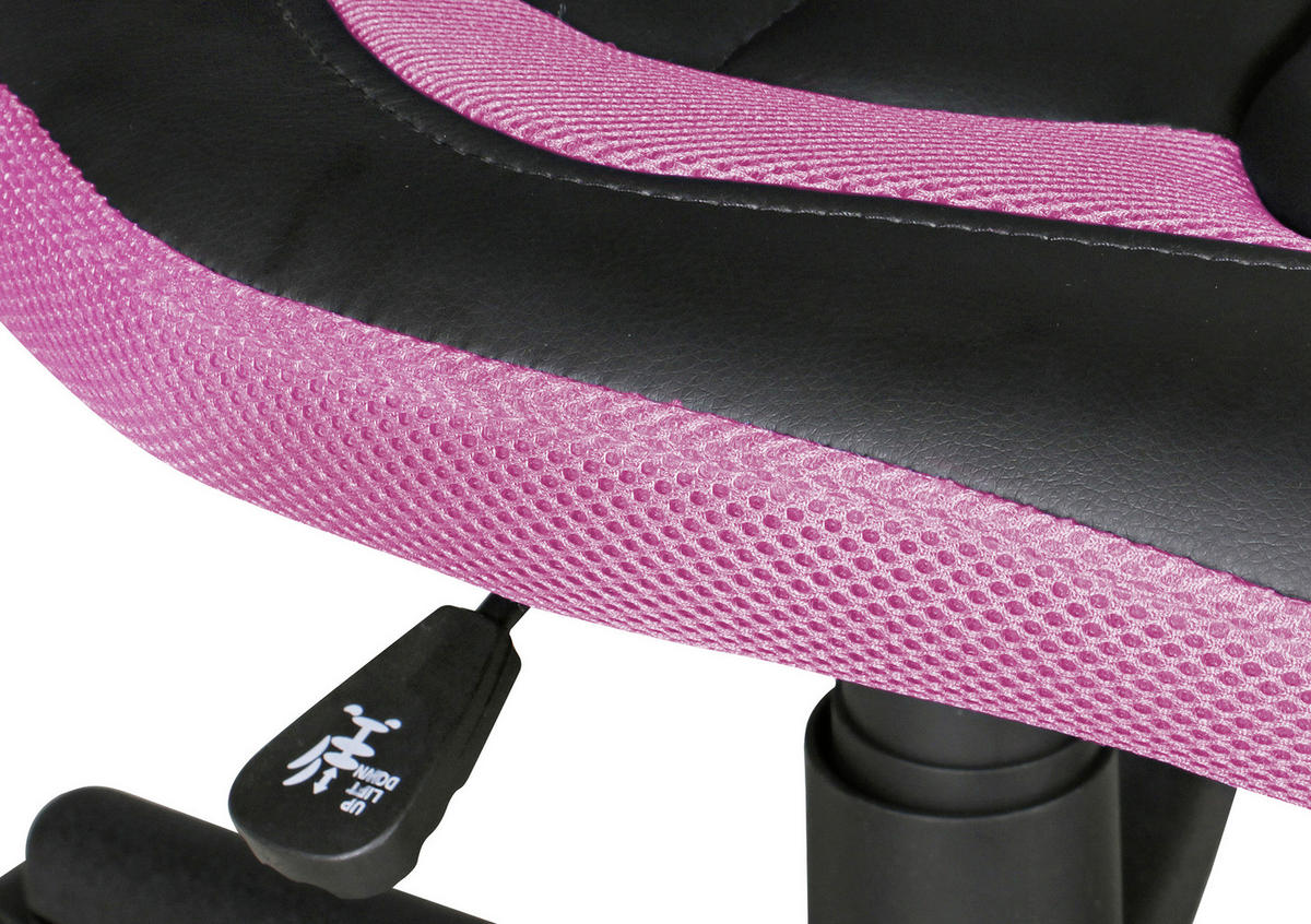 JUGENDDREHSTUHL - Pink/Schwarz, Modern, Kunststoff/Textil (63/91/63cm) - MID.YOU
