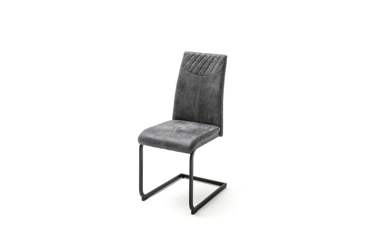 STOLICA  antracit  metal, tekstil      - antracit/krem, Moderno, metal/tekstil (42/95/59cm)