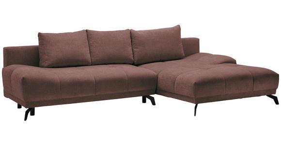 ECKSOFA Braun Chenille  - Schwarz/Braun, MODERN, Textil/Metall (290/182cm) - Hom`in