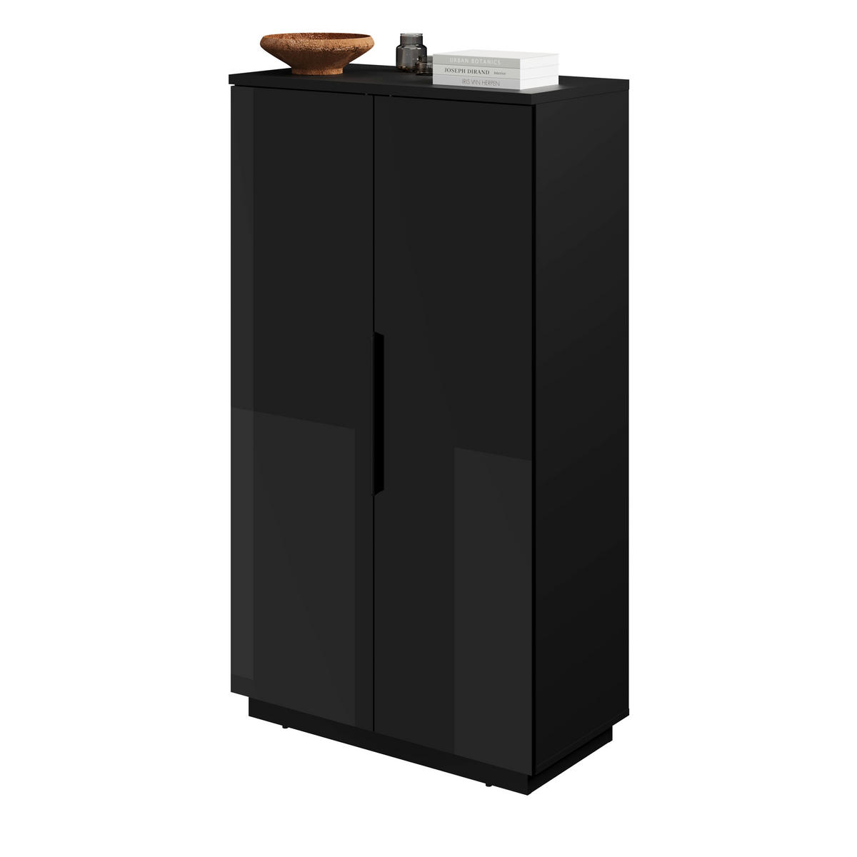 HIGHBOARD Tuluza 80/145,1/40,5 cm  - Schwarz Hochglanz/Schwarz, Design, Holzwerkstoff/Metall (80/145,1/40,5cm) - MID.YOU